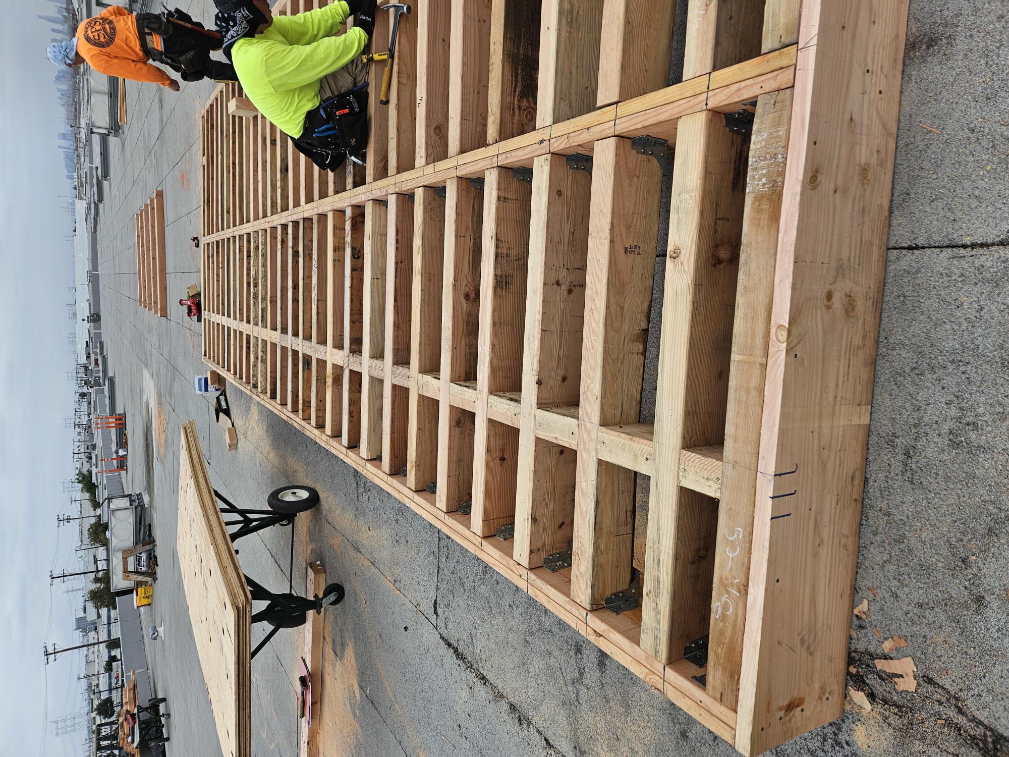 Roof opening framing before covering